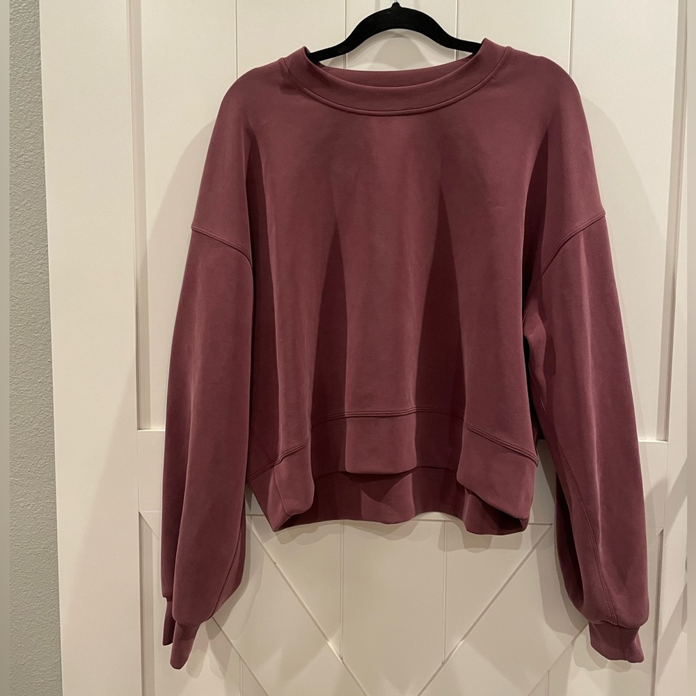 LULULEMON ATHLETICA softstream oversized crop crew neck sweatshirt size 10
